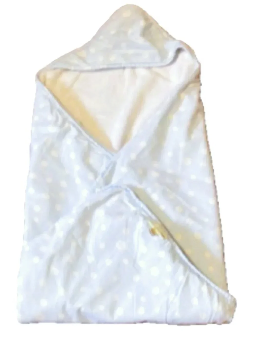POTTERY BARN KIDS Terry Bath Hoodie Light Blue White Polka Dot  30 x 28 inches
